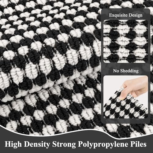 Ileading Hallway Runner Rug 2.6x10 ft,Washable Indoor Black Entryway Carpet with Non Slip Rubber Backing,Low Pile Heavy Duty Kitchen Floor Mat for Entrance & High Traffic Areas - Image 3