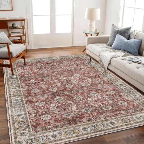 CHAMPLANT Washable Area Rug 10'x14' Boho Design Non-Shedding Easy Care Ideal for High Traffic Areas in Living Room Bedroom Office Coffee Table Kitchen Large Carpet by CHAMPLANT