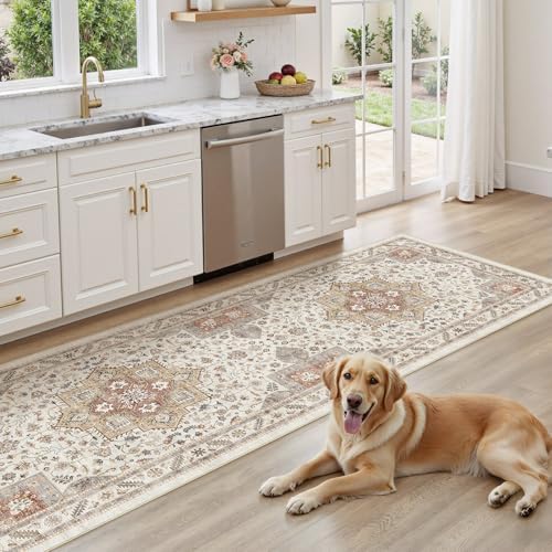 cotiled 3x12 Hallway Runner Rug for Entryway, Non-Slip Vintage, Golden Taupe - Image 7