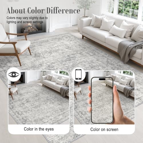 3x10 Washable Runner Rug：Modern Abstract Soft Carpet Black Grey - Image 6