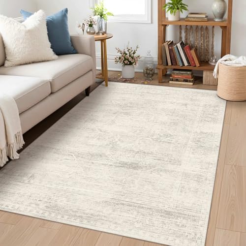 Washable 3x5 Entryway Rug, Ivory Area Rugs for Living Room - Image 3