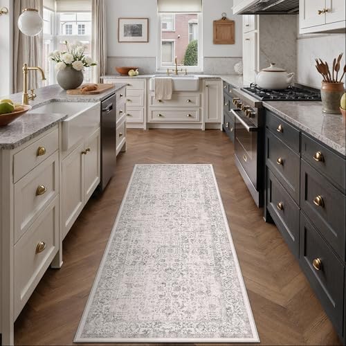 PureCozy Gray Runner Rug 2x7 Vintage Floral - Image 2