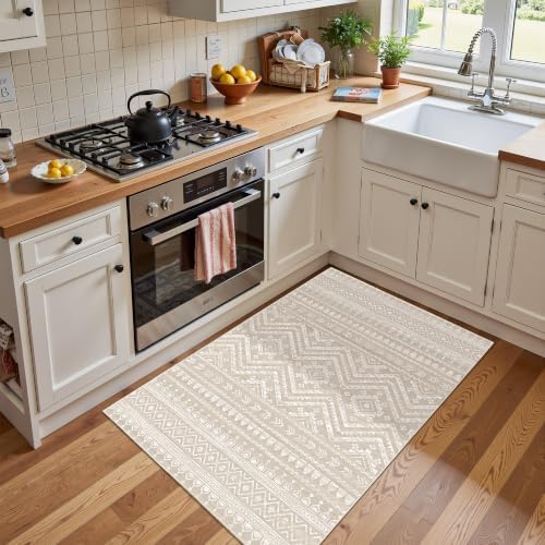 Miukiki 2x3 Entryway Rug Washable Non Slip Moroccan Area Rugs Brown - Image 7