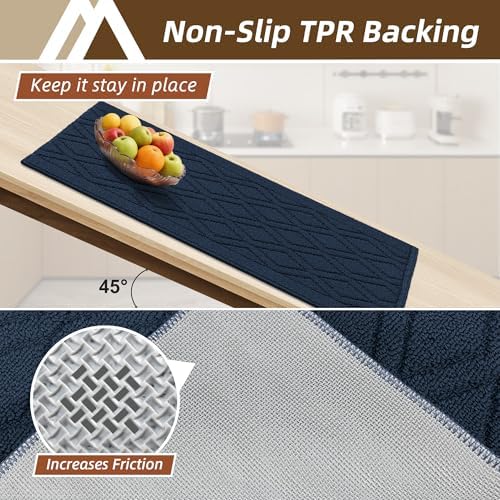 COSY HOMEER Kitchen Rugs Sets of 2 Non-Slip Washable,60x24Inch/35X24Inch - Image 3
