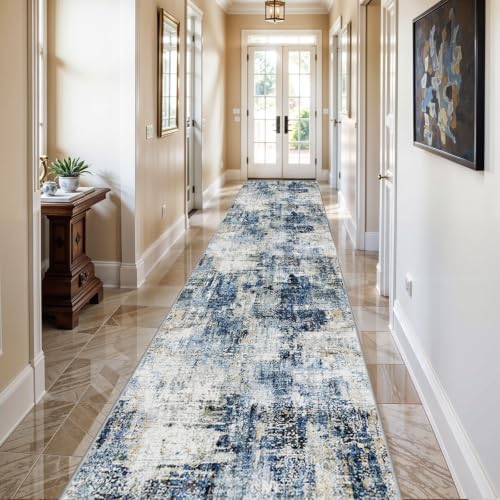 3x20 Long Hallway Runner Rug Non-Slip Washable Rugs Midnight Sky - Image 2