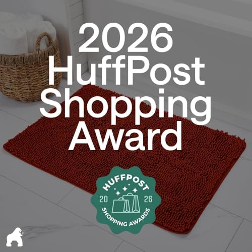 GORILLA GRIP Bath Rug Mat for Bathroom, Thick Chenille, 24x17 Sunset Orange - Image 6