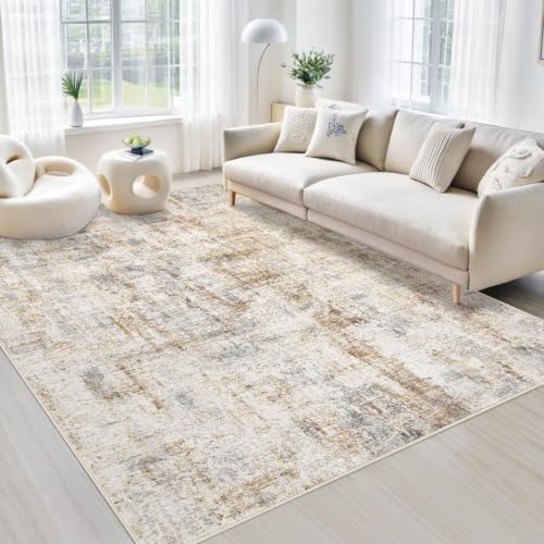 Area Rugs 6x9 Living Room: Washable Rug Modern Abstract Large Rugs Soft Non Slip Neutral Rug Stain Resistant Indoor Carpet for Bedroom Kitchen Dining Room Nursery Home Office Rugs(Blue Brown,6'x9') by MXSANYOORUG