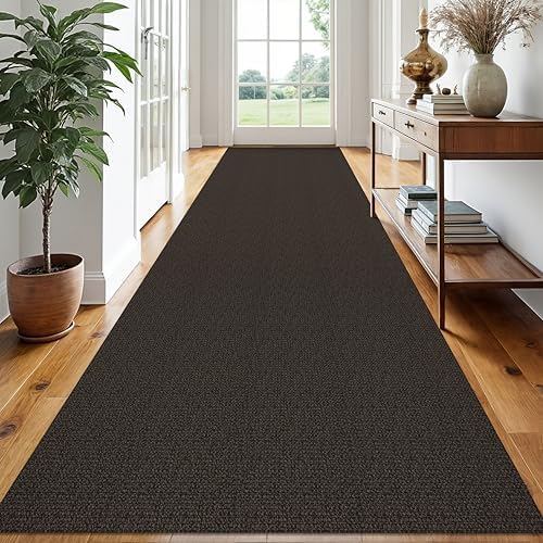 EARTHALL Washable Runner Rug, Non Slip Hall Runner, 3x16 Ft, Taupe/Coffee by Unknown
