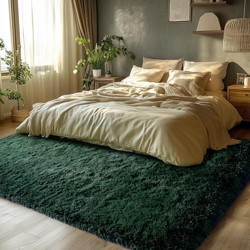 Topmaxcs 5x8 Rugs for Bedroom Green: Fluffy Soft Rug - Image 2