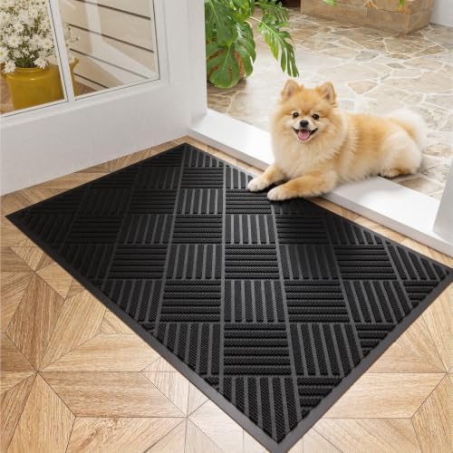 Front Door Mat 23"x35", Heavy Duty Non-Slip Indoor Outdoor Doormat by EZ2LIVE