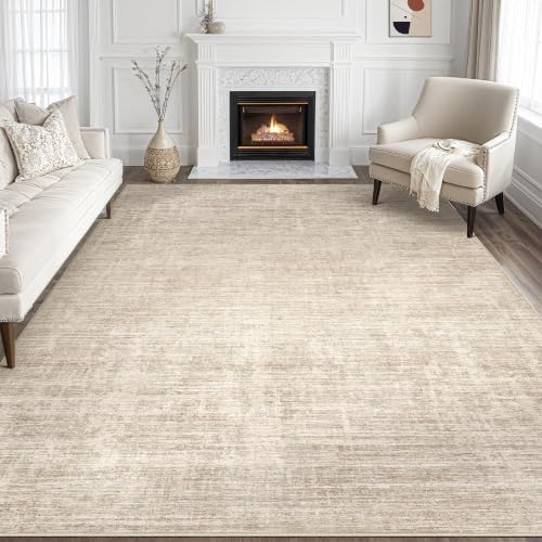 Tortania Area Rug Living Room Rugs - 8x10 Washable Large Soft Neutral Boho Moroccan Bohemian Farmhouse Rug Indoor Floor Carpet for Bedroom Under Dining Table Home Office Decor - Warm Beige by Tortania