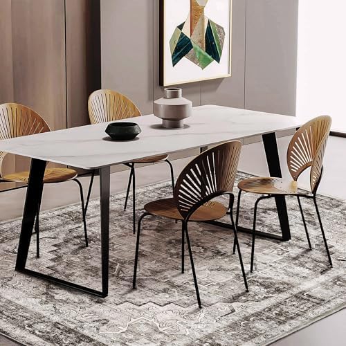CHAMPLANT 3'x5' Deep Khaki Vintage Washable Thin Area Rug Traditional Floor Cover Foldable Indoor Distressed Non Slip Carpet for Bedroom Living Room Bathroom - Image 2