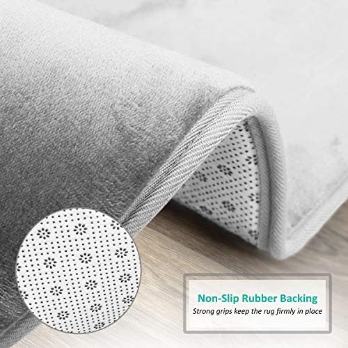 Clara Clark Bathroom Rugs, Velvet Memory Foam Bath Mat, Non-Slip, Machine Washable Bath Rugs - Dries Quickly, Ultra Soft Plush Bath Mats for Bathroom, 20 x 32, Silver - Image 4