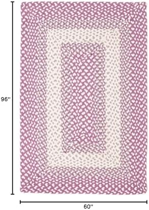 Super Area Rugs 5X8ft Farmhouse Braided Rug - Natural Soft Cotton Carpet for Living Room - Primitive Country Woven Rug - Purple/Gray/Ivory - Image 2