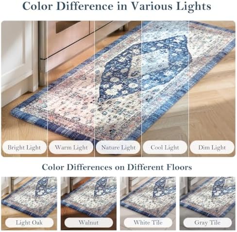 Collive Boho Kitchen Rugs Sets of 2 Non Slip Padded Mats, 20"x47"+20"x32" - Image 7