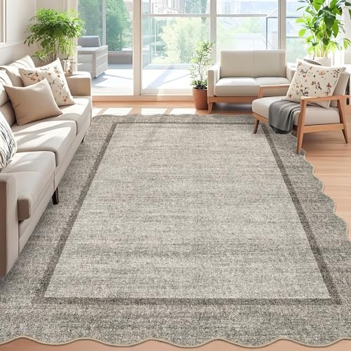 GarveeHome Scalloped Washable Area Rug 4x6 Small Entryway Rug Non Slip - Image 2