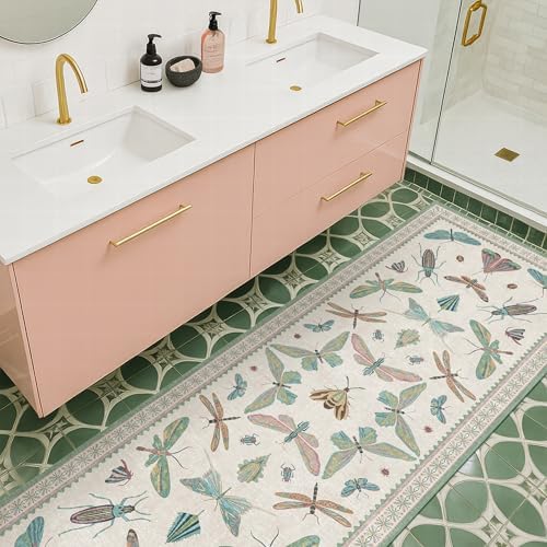 Hazo Haus Mint Green Washable Bathroom Rug - 2x4 Small Kitchen Rugs for Front Door Indoor Entrance, Low Pile Stain Resistant, Colorful Cool Aethestic - Image 6