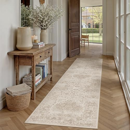 HUGEAR Light Brown 2x8 Runner Rugs Washable for Hallway by HUGEAR