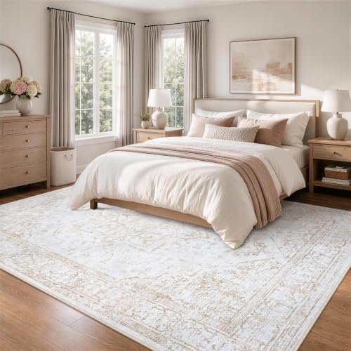 8x10 Area Rugs for Living Room Washable Non-Slip Rug Beige - Image 2
