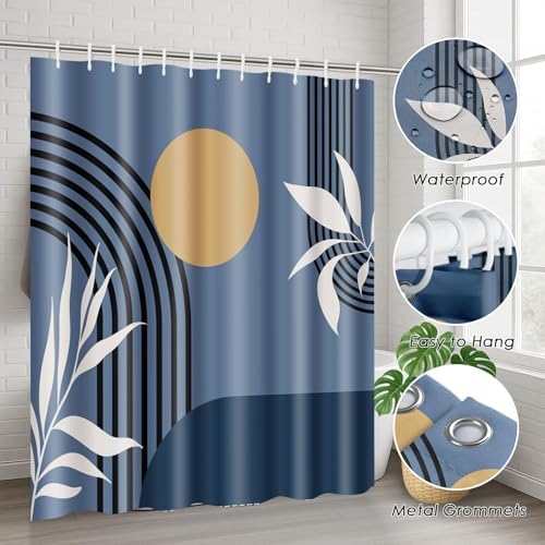Bathroom Sets with Shower Curtain and Rugs, Set of 4, Boho Modern - Image 6