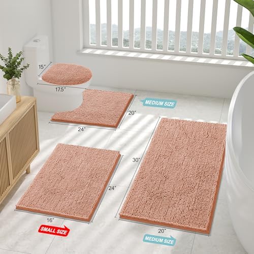 Smiry Bathroom Rugs 24X16, Luxury Chenille Extra Soft Absorbent Bath Mat - Image 2