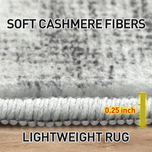 2'6''x8' Runner Rugs Washable Rug:Modern Abstract Hallway Black Grey Carpet - Image 6