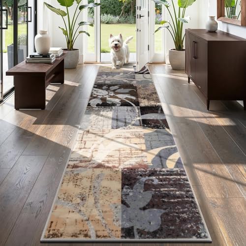 Yamaziot 2x8 Washable Modern Abstract Runner Rug Non-Slip for Hallways by Yamaziot