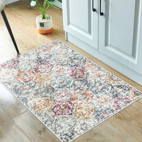 Lahome Moroccan Entryway Rug, 2x3 Kitchen Rugs Non Slip Washable by Lahome