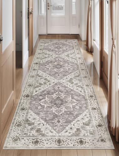 SERISSA 2'6"x8' Washable Non Slip Boho Runner Rug for Hallway，Earth Tone by SERISSAHomeDecorCollection