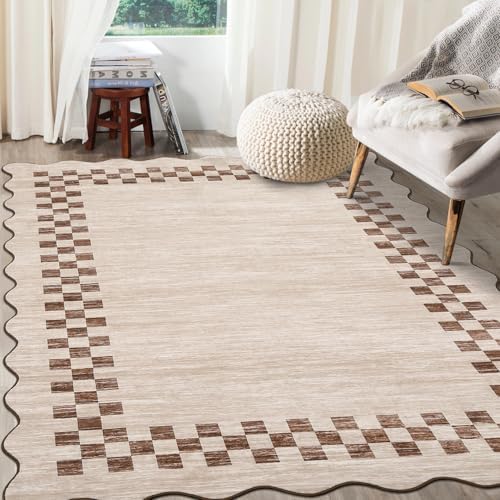 GarveeHome Small Bedroom Area Rug 3x5 Checkered Area Rug for Living Room by GarveeHome