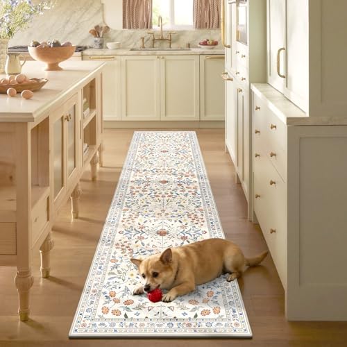 Yamaziot 2x8 Washable Hallway Runner Rug Non Slip Carpet, Colorful Beige - Image 3