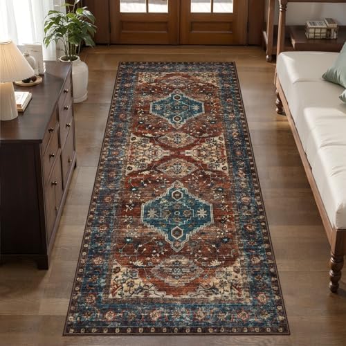 Tangsoo Vintage 2x5 Washable Runner Rug for Hallways, Non Slip Runner Rug - Image 2