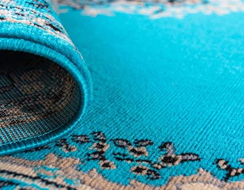 Unique Loom Reza Collection Traditional Persian Style Area Rug, 2 ft 2 in x 3 ft, Turquoise/Ivory - Image 6