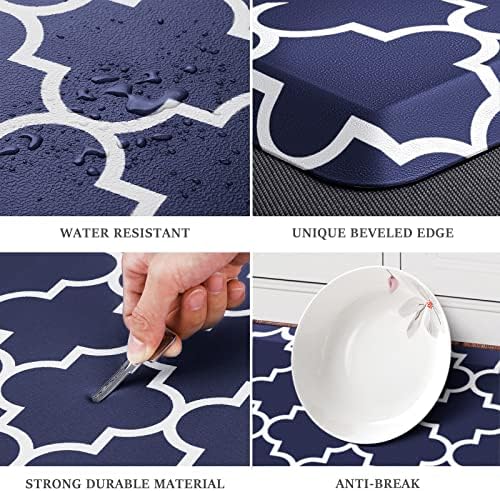 WISELIFE Kitchen Runner Rugs Anti-Fatigue mats - 3/4 Inch Thick Non Slip Waterproof Ergonomic Comfort Mat for Kitchen, Floor Home, Office, Sink, Laundry (17.3"x60" -0.75 inch,Blue) - Image 4