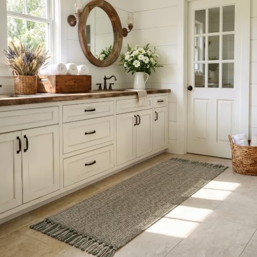 Collive Boho Kitchen Runner Rug 2' x 6', Modern Farmhouse Bathroom Mat - Image 3
