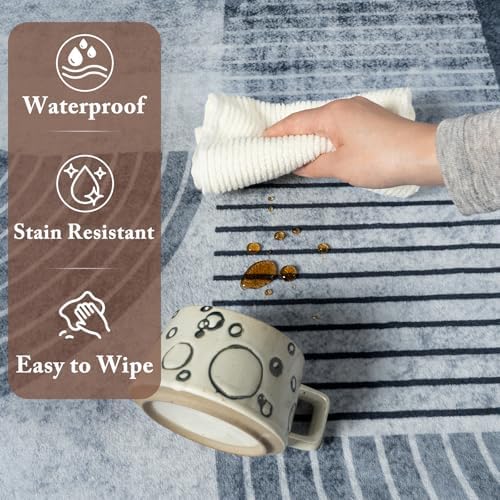 Washable Modern Geometric Hallway Runner Rug for Kitchen Grey 2x6 ft - Image 6