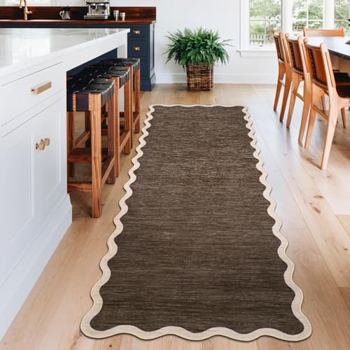 GarveeHome Scalloped Washable Runner Rugs 2x6 Modern Non Slip Kitchen Rugs - Image 2