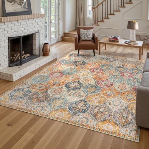 Lahome Moroccan 6x9 Rugs for Living Room, Washable 6x9 Area Rug for Bedroom - Image 3
