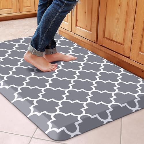WISELIFE Anti Fatigue Mats for Kitchen Floor, 22" x 36", 4/5 Inch, Grey by WiseLife