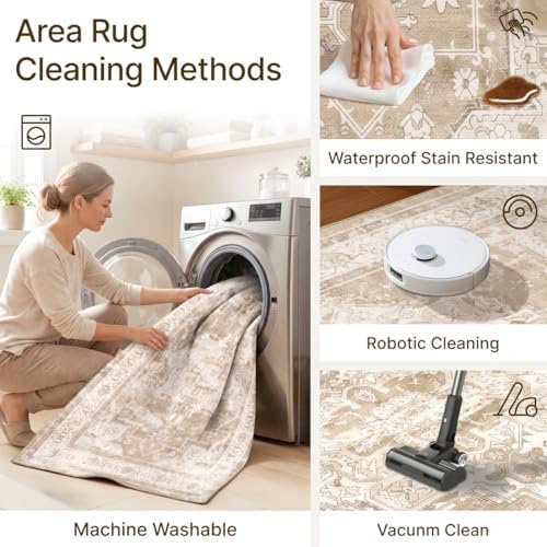 8x10 Area Rug Vintage Washable Rugs for Living Room Bedroom Nursery - Image 6