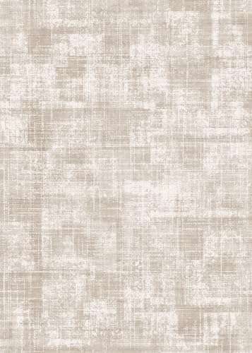 Area Rug 8x8 for Living Room - Washable Bedroom Rugs with Non Slip Backing Indoor Low Pile Stain Resistant Carpet for Dining Room Office Nursery Soft Modern Abstract Home Decor 8x8 Linen Beige by YOUFORTONG