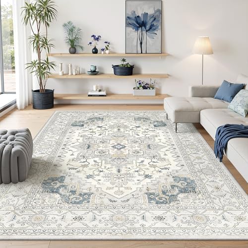 befbee Area Rug 5x8, Stain Resistant Neutral Carpet for Living Room by Befbee