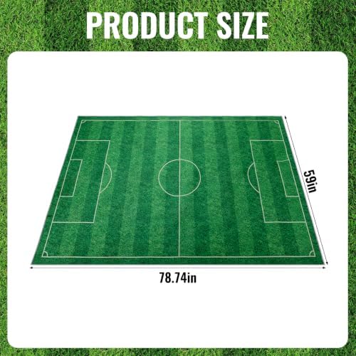 79” x 59” Soccer Rug, Green Grass Soft Cushioned Play Rug - Image 2