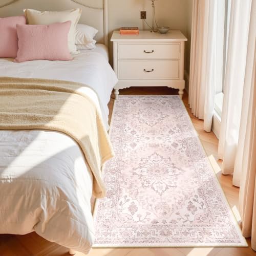 RELEANY Washable Area Rug, Runner 3'x8', Pink - Image 2