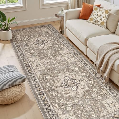 cotiled 3x10 Hallway Runner Rug for Entryway, Non-Slip Vintage, Brown - Image 7