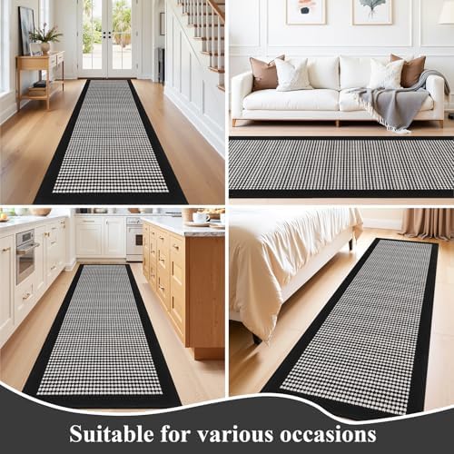 Ileading Hallway Runner Rug 2.6x10 ft,Washable Indoor Black Entryway Carpet with Non Slip Rubber Backing,Low Pile Heavy Duty Kitchen Floor Mat for Entrance & High Traffic Areas - Image 7