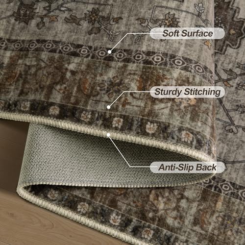 Tangsoo Oriental 3x5 Washable Area Rugs, Vintage Non Slip Accent Rug - Image 5
