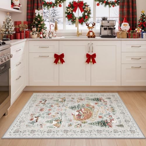 zesthome Christmas Area Rug 2x3, Washable Rugs for Entrance - Image 3