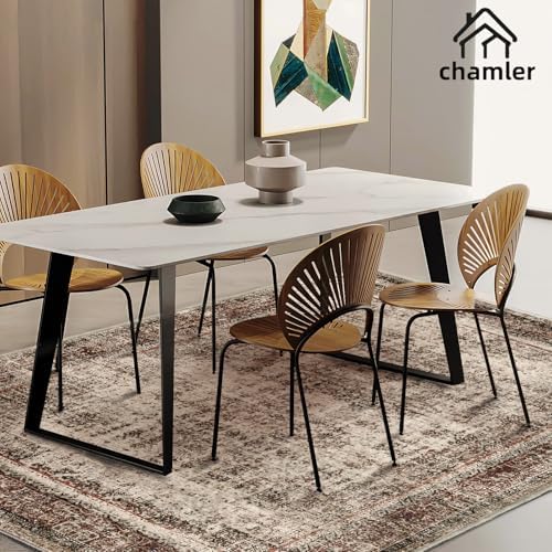 chamler 5x7 Washable Area Rug Vintage Traditional Floor Cover Foldable Thin Kitchen Accent Indoor Distressed Non Slip Carpet Rugs for Bedroom Living Room Bathroom - Image 3