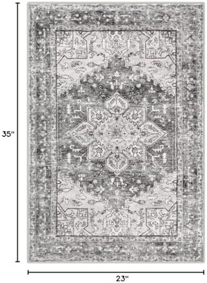 Yamaziot Washable Area Rug, 2x3 Small Boho Vintage Entryway Non-Slip Rug - Image 2